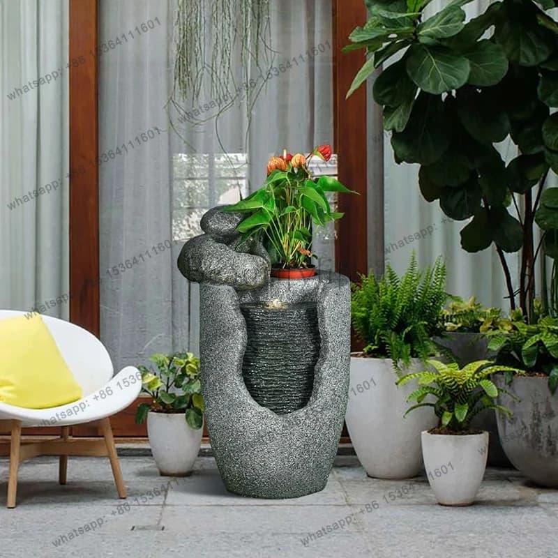 Flowing Water Generates Wealth Ornament Fountain Feng Shui Lucky Landing View Ornament