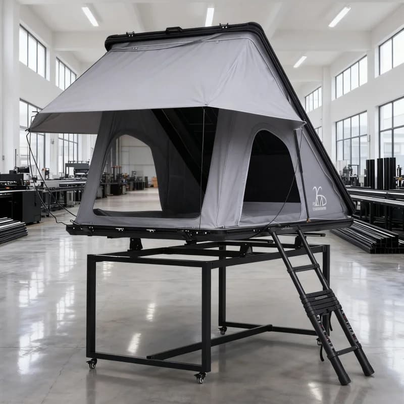Aluminum alloy triangular car roof tent, fully automatic folding, no assembly required, quick setup car tentSUVHard-top rainproo