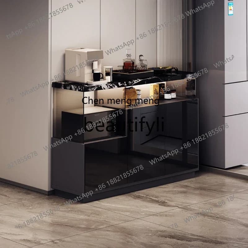 N178 G Minimalist dining room wall locker living room storage tea side cabinet rock slab coffee machine placement table