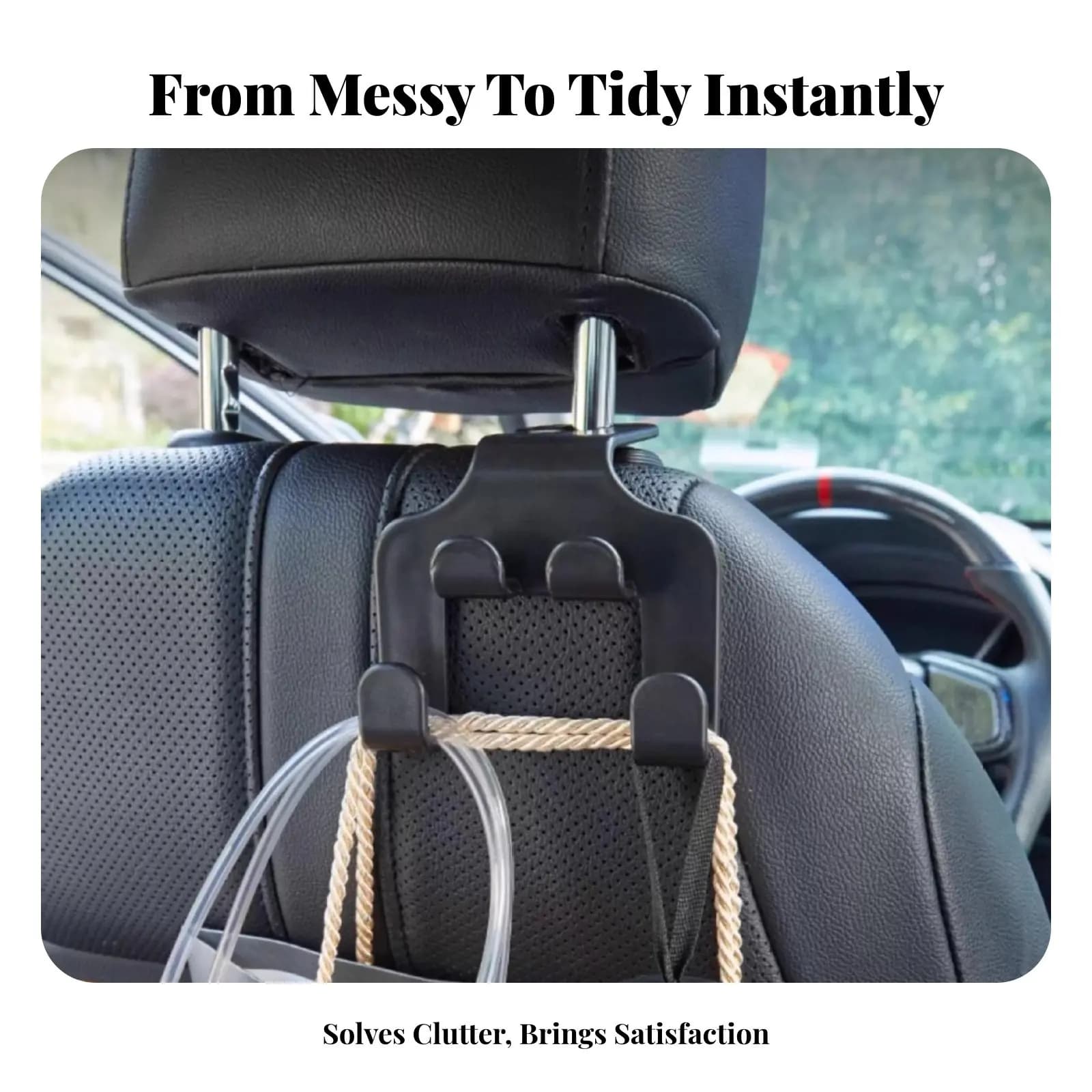 2 in 1 Car Hook Phone Mount Multi-Functional Car Seat Headrest Hook Vehicle Headrest Phone Mount Universal Fit