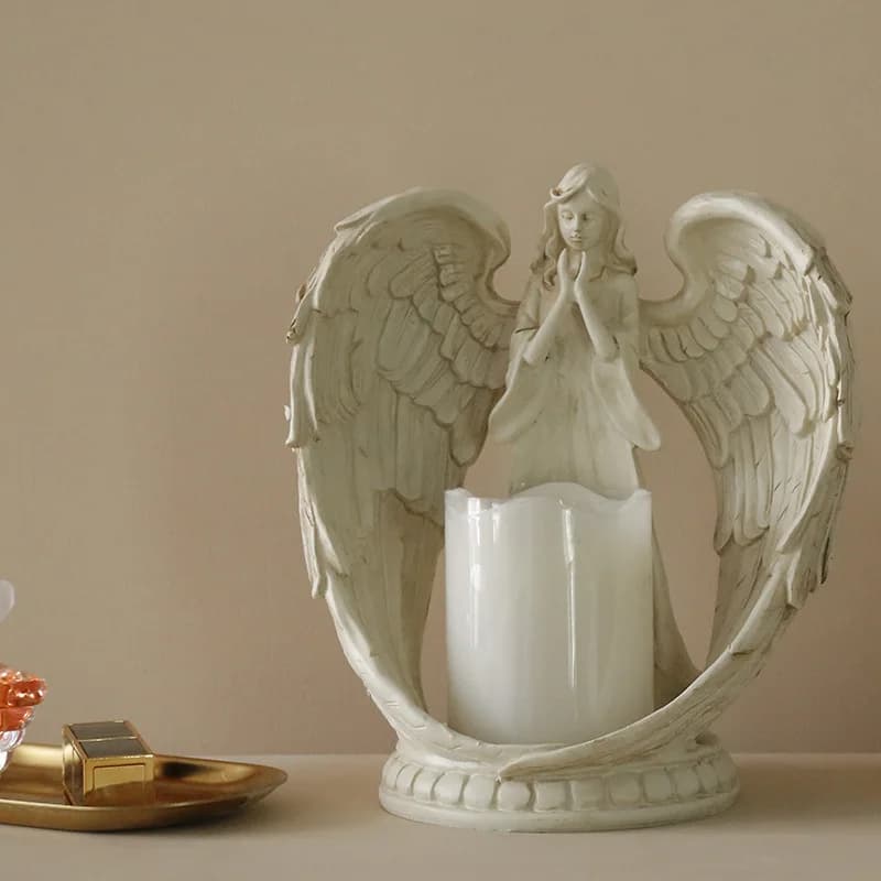 WW resin angel electronic candle holder living room bedroom TV cabinet decoration ornament