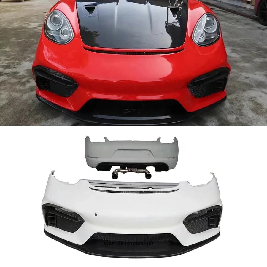 Half Carbon Fiber GT-4RS-Style Front Bumper Rear Bumper for 2013-2015 forPorsche Cayman 987 Body Kit