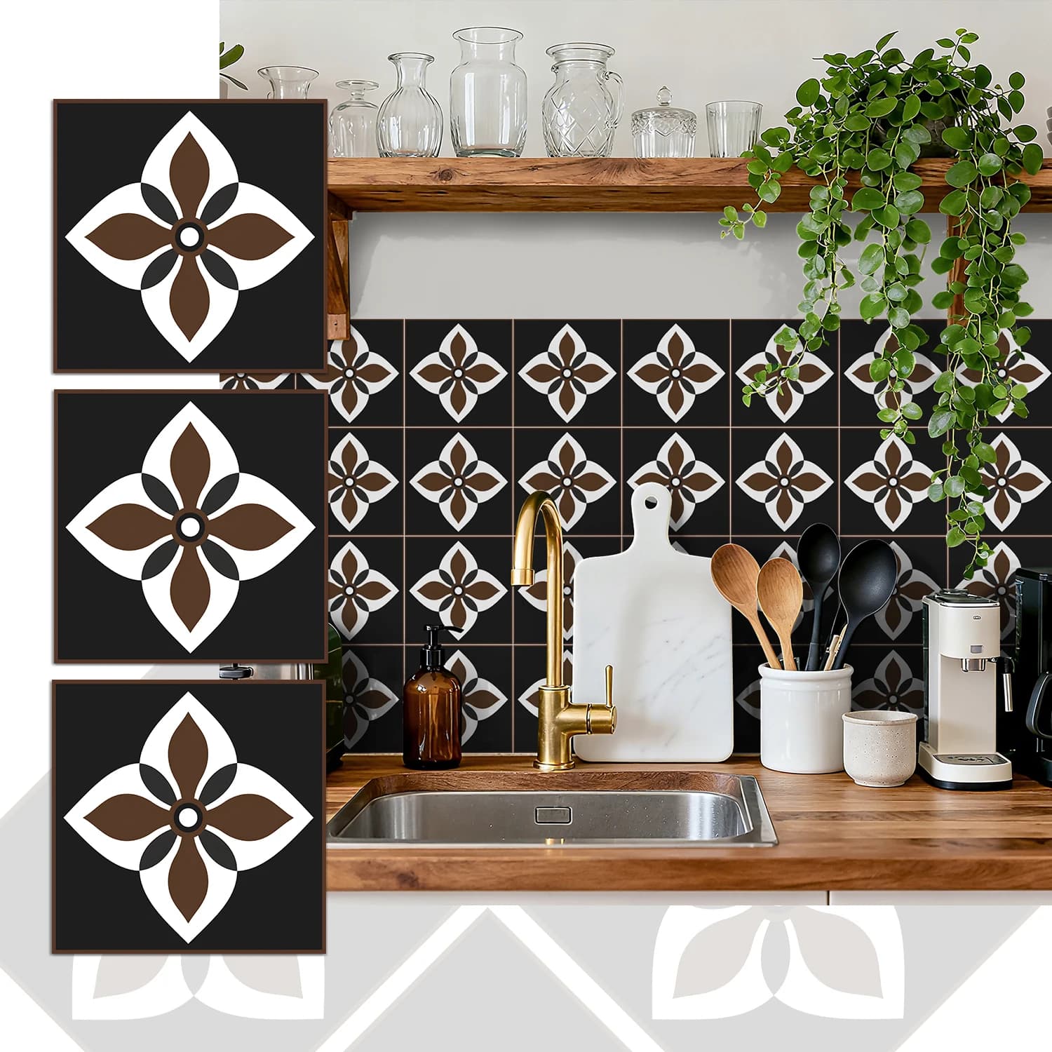 Stickers Muraux Bohème Tuiles Autocollantes Décoration Murale, Cuisine, Résistant à L'Usure, Décoration Intérieure 36 Pièces