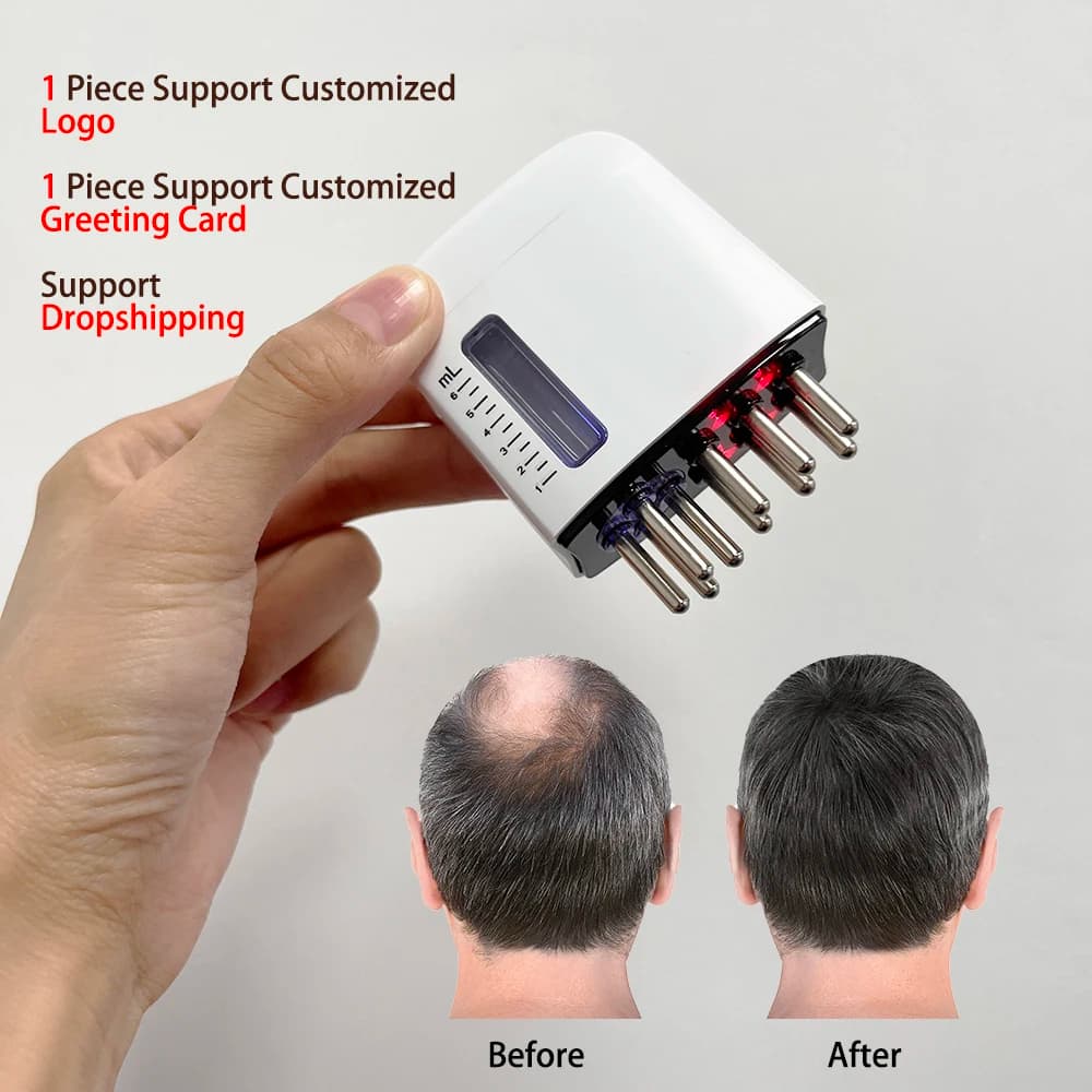 Electric Scalp Massager Comb - Rechargeable Hair Oil Applicator for Scalp Care