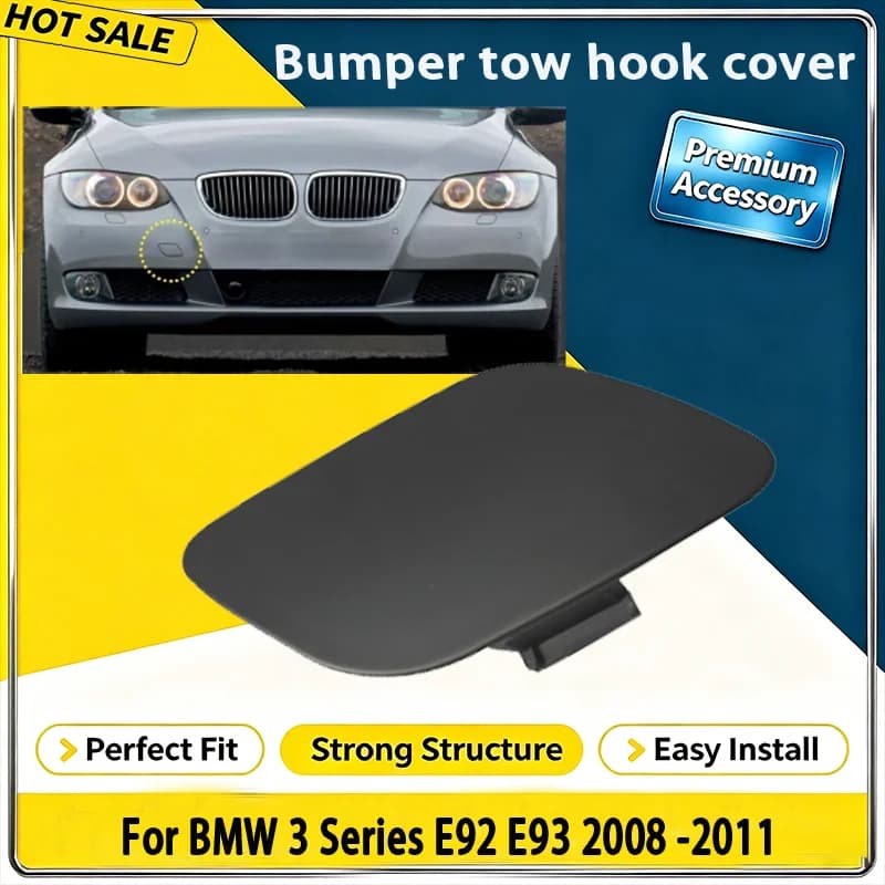 For BMW 3 Series E92 E93 2008 2011 Pre LCI Car Front Bumper Tow Hook Eye Cover Cap Durable ABS Auto Exterior Accessory PN 511171