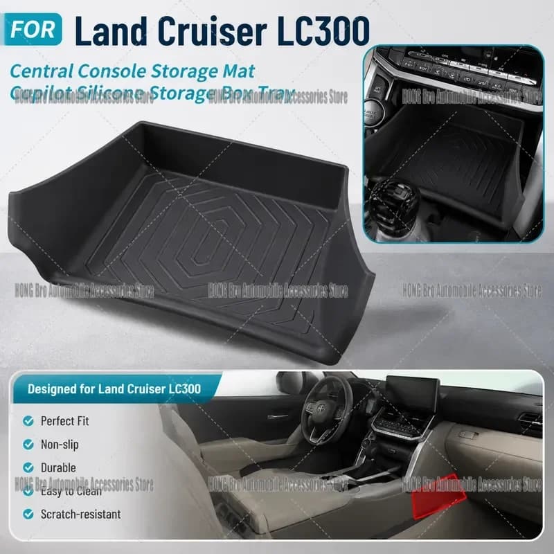 For Toyota Land Cruiser LC300 2022 2023 2024 2025 Silicone Center Console Storage Mat Tray Copilot Box Interior Accessories
