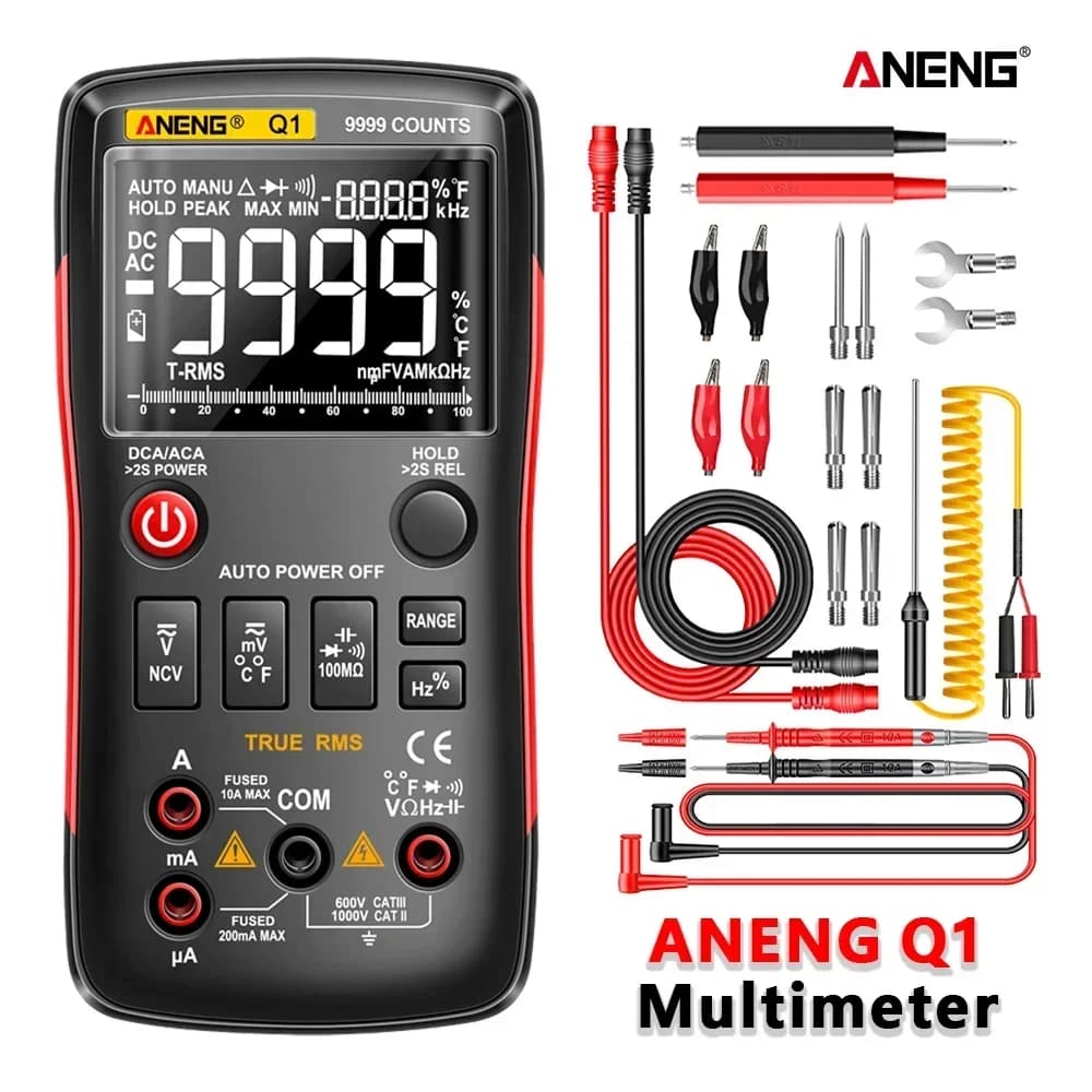 ANENG Digital Multimeter 9999 Analog Tester Q1 True RMS Professional Multimetro DIY Transistor Capacitor NCV Testers Lcr Meter