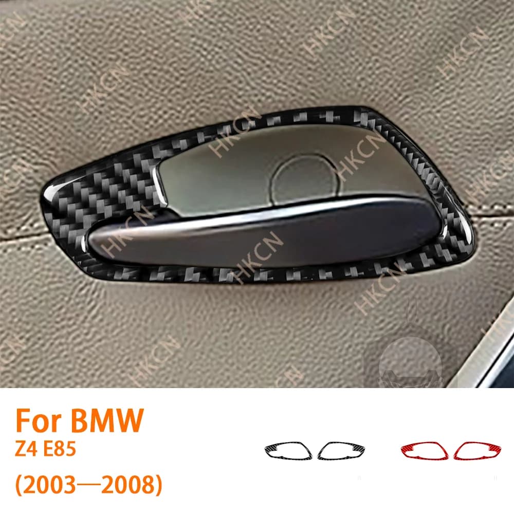 Carbon Fiber Inner Door Handle Puller Modification Panel Car Accessories For BMW Z4 E85 2003—2008 Interior Trim Sticker Decal