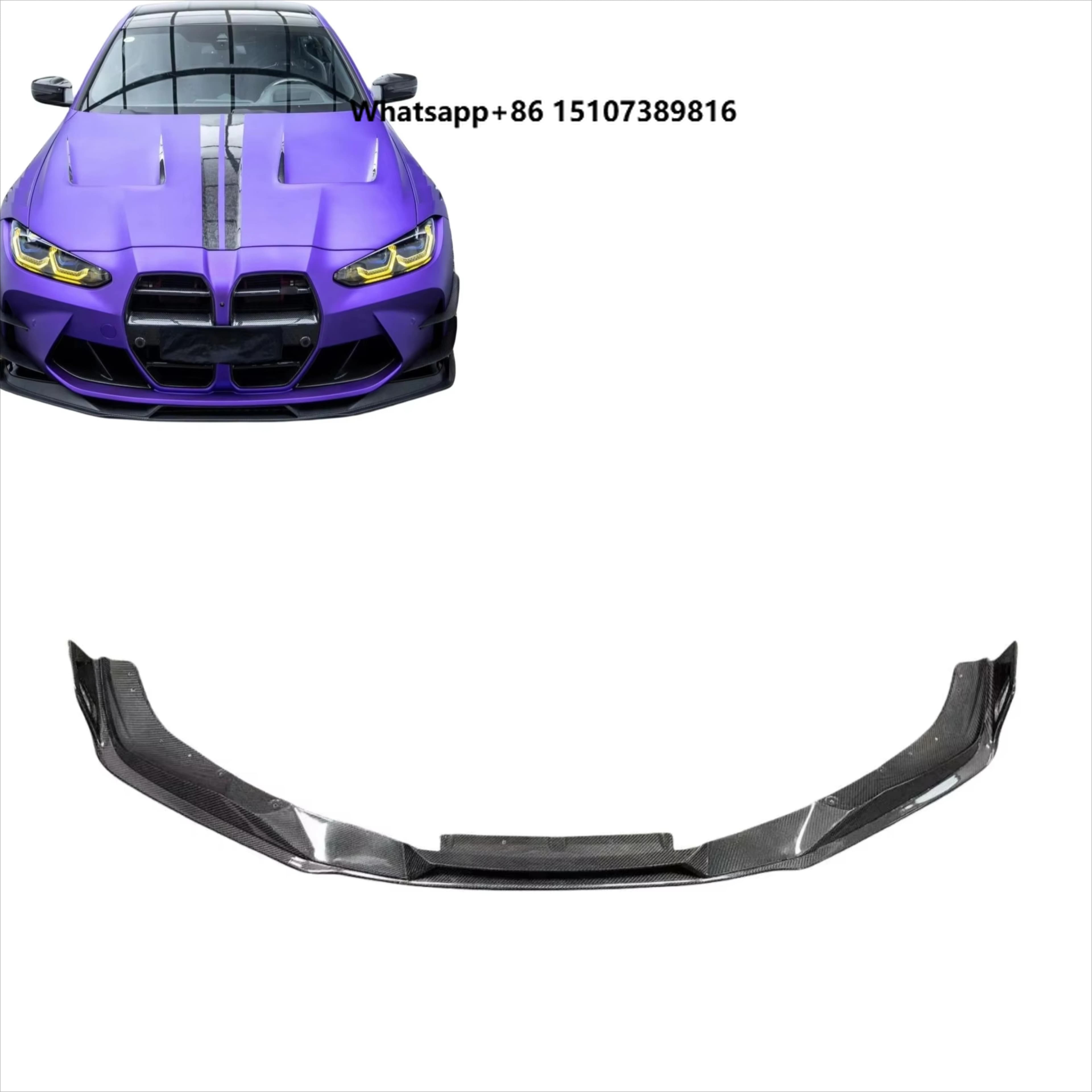 AE Style Carbon Fiber Front Bumper Lip Splitter for G80 M3 G82 G83 M4 2021 - 2026 Front Lower Spoiler