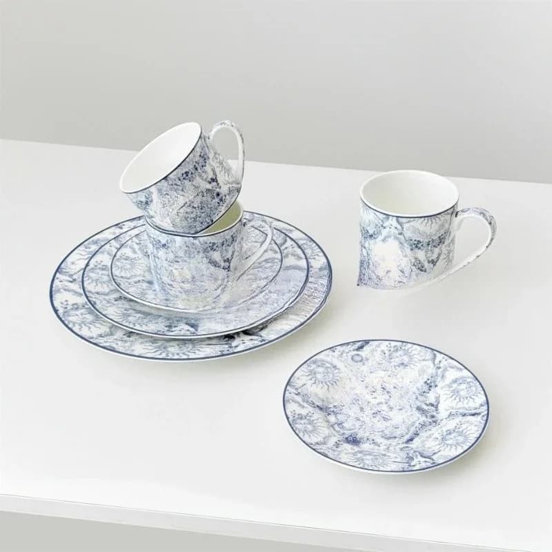 bone china coffee cup, cup and saucer household light luxury breakfast cup, girlfriend gift cup.