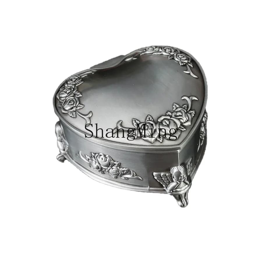 DSA heart-shaped rose jewelry box, jewelry box, jewelry flip cover, dust-proof box.