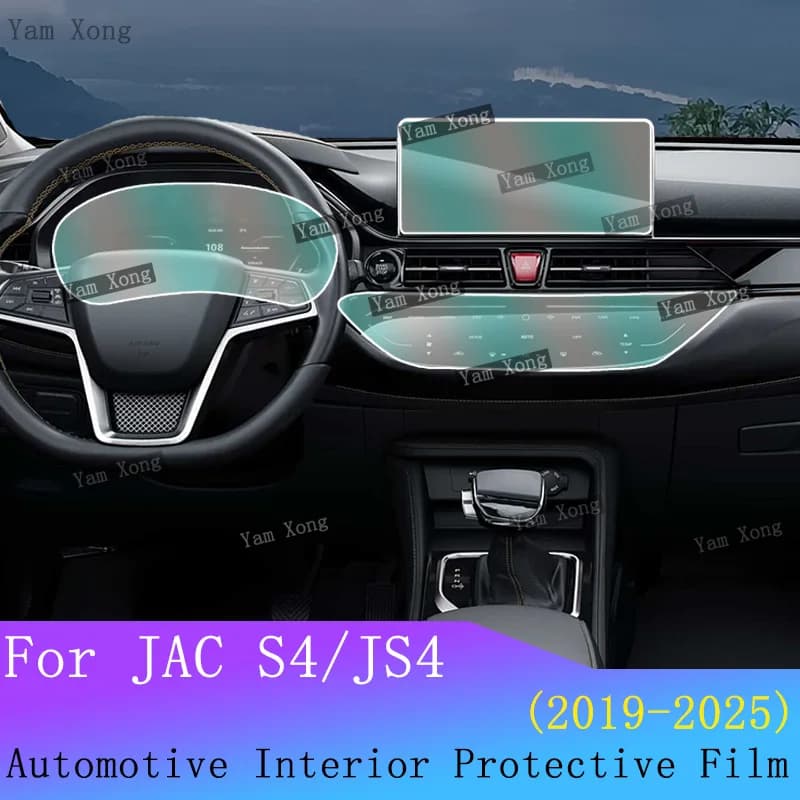 For JAC S4 JS4 2019-2025 Car Full Set Interior Film LED Screen Dashboard Transparent TPU Protective Film Navigation Repair Film