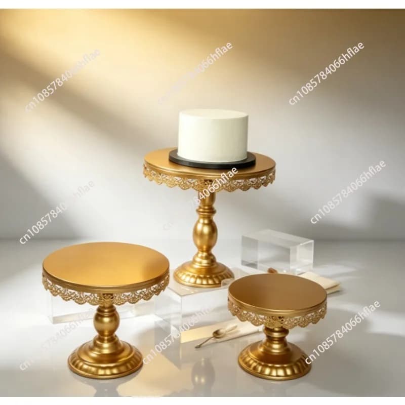 Vintage European Wrought Iron 3-Tier Cake Stand Set, Rustic Dessert Display Tray for Wedding, Banquet & Birthday Party Decor