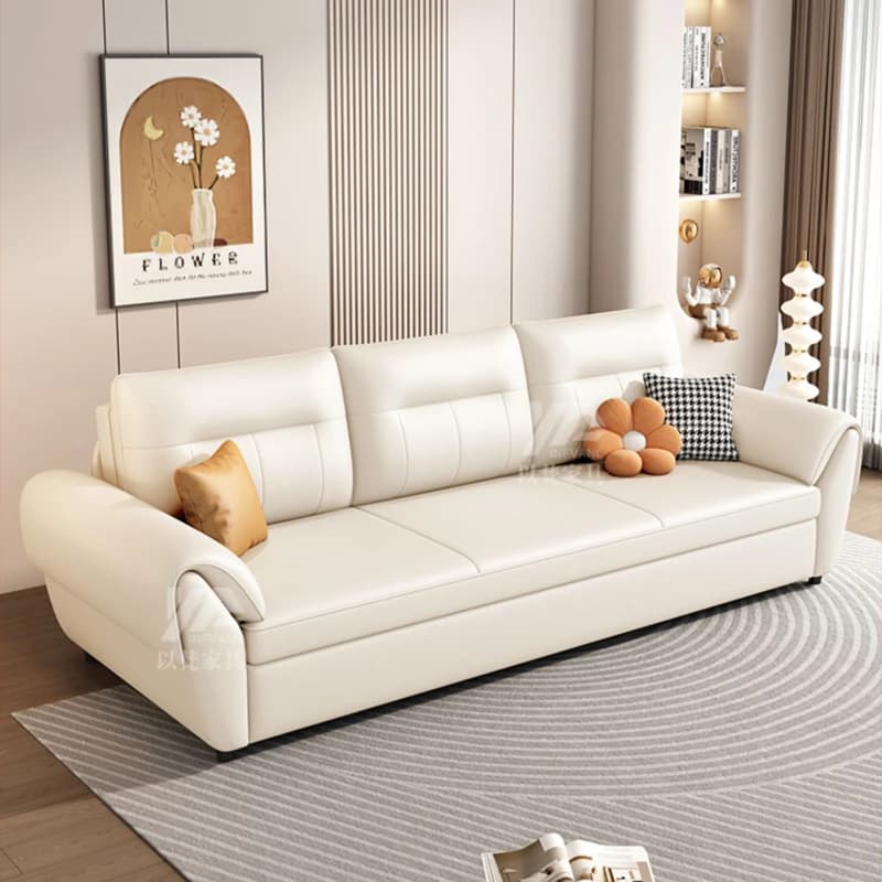 Extension Beige Recliner Sofa 3 Seater Design Living Room Sofas
