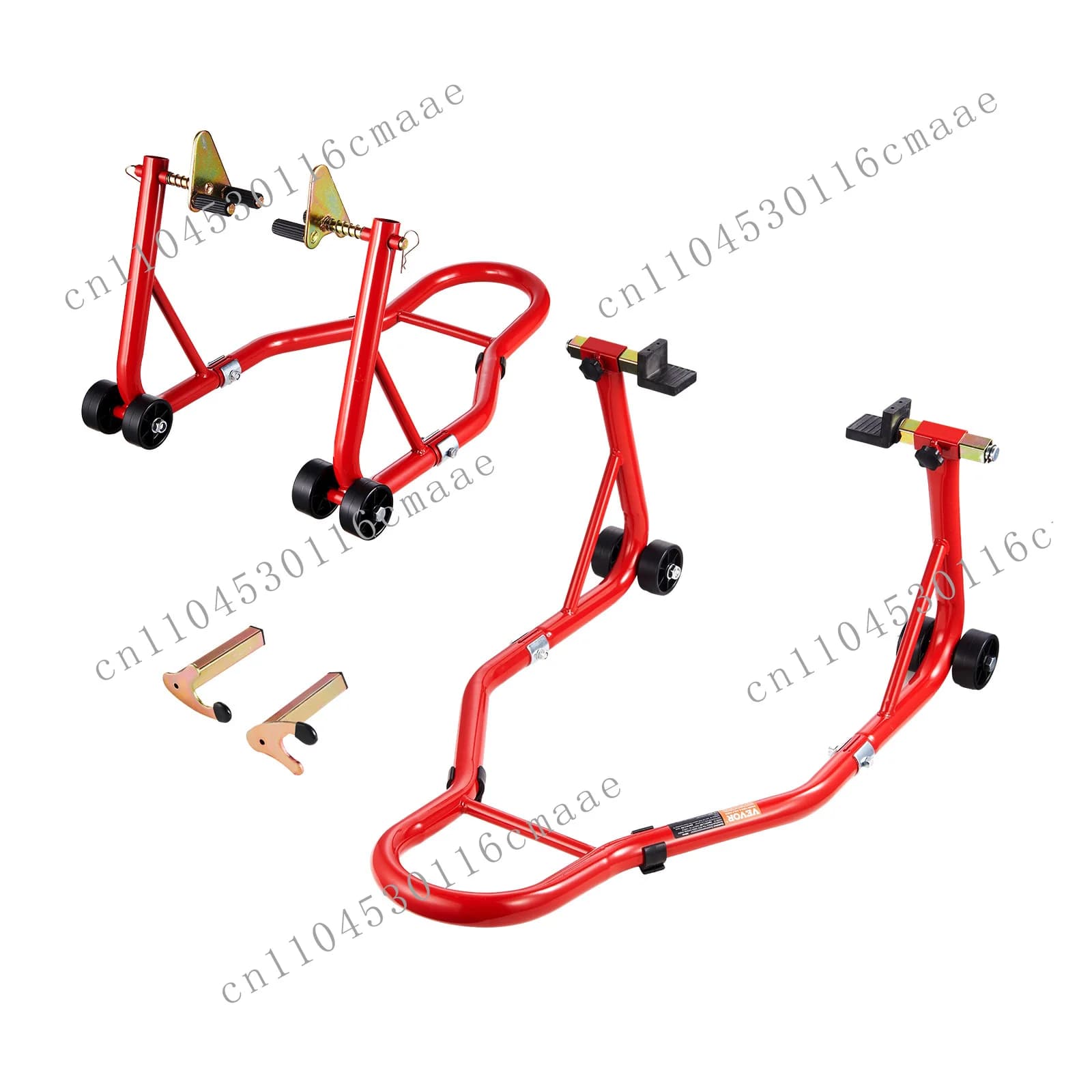 Motorcycle Stand Lift 850Lbs Front Rear Combo  Lift Front Wheel Dual-Fork Stand Rear U+L Fork Swingarm Spool