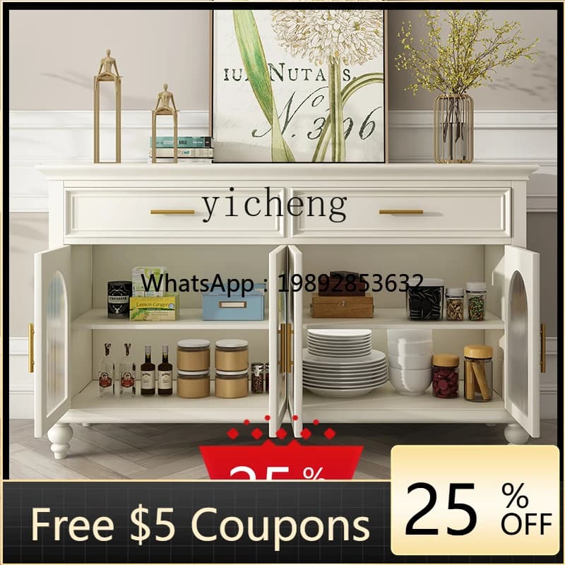 Sideboard Cabinet Simple and Light Luxury Household Cupboard Living Room Storage Storage Glass Storage Side Cabinet