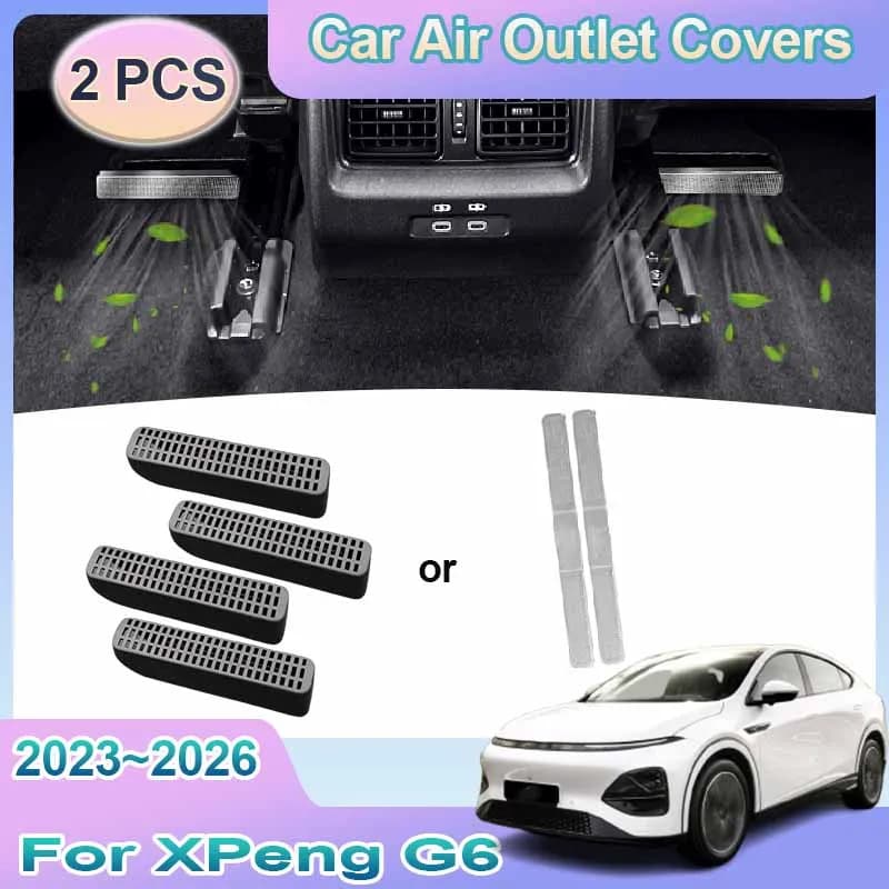Car Air Outlet Cover For XPeng G6 2023 2024 2025 2026 Under Rear Seats Ventilation Conditioner Vent Anti-blocking Accessories