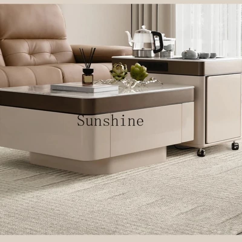 Kettle integrated embedded tea table movable tea table