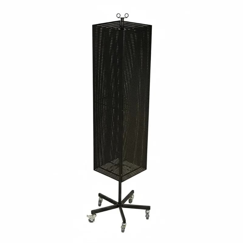 Black Iron Hole Board Display Rack on All Sides, Jewelry, Refrigerator Sticker, Mobile Phone Accessories, Rotating Display Rack.
