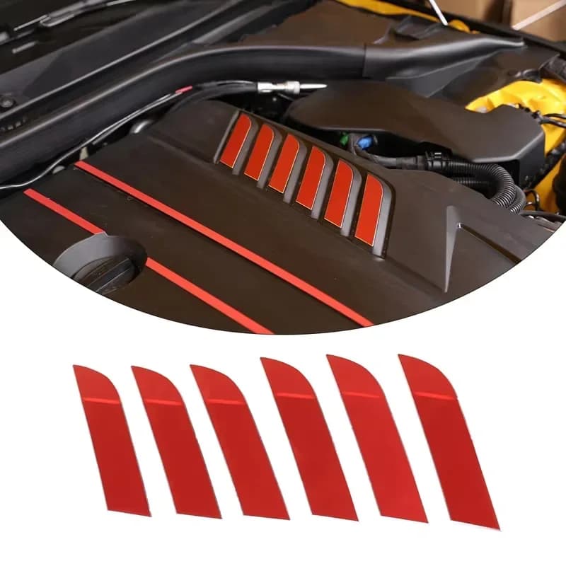 6 Piece Car Hood Trim Patch Sticker for Toyota GR Supra MK5 A90 2019-2022 Aluminum Alloy Trim Accessories