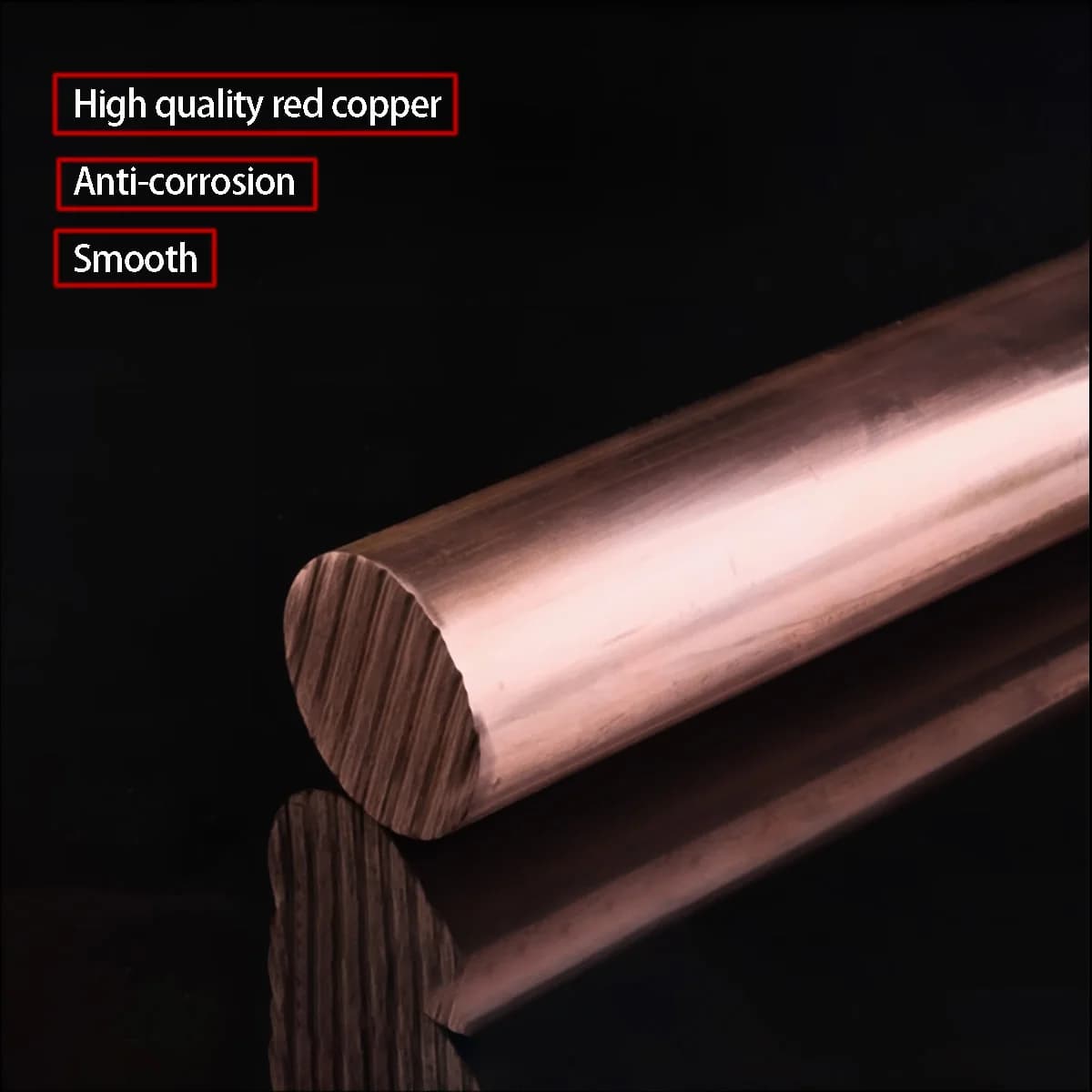 Red Copper Rod Length 250mm  500mm Diameter 2/3/4/5/6/7/8/9/10/12mm Brass Stick T2 Copper Bar