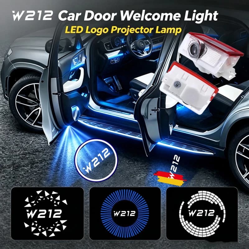 2PCS LED Car Door Welcome Courtesy Ghost Shadow Emblem Projector Lamps Decor For Mercedes Benz E Class W212 2010‑2020 Accessorry