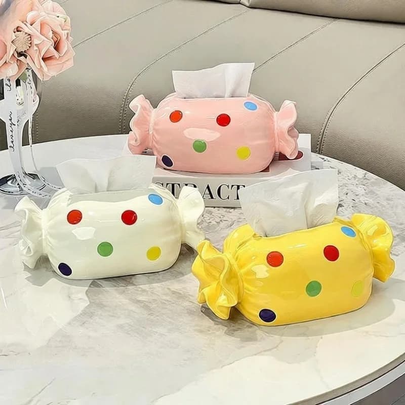 Vinyl Candy Tissue Box Living Room Tissue Box with Drawer Creative Design Table Coffee Table Decoration Solid Wood Phone Holder