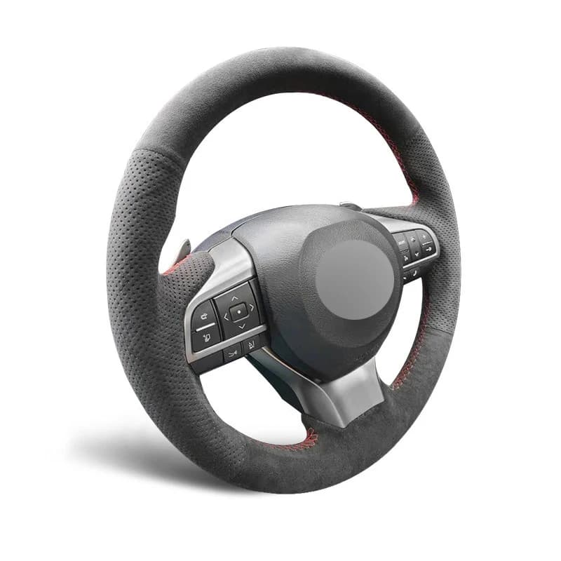 Genuine Leather Red Thread Steering Wheel Cover for Alcantera Wrap Car Accessories for Lexus ES300H ES350 GX460 GS350 F SPORT