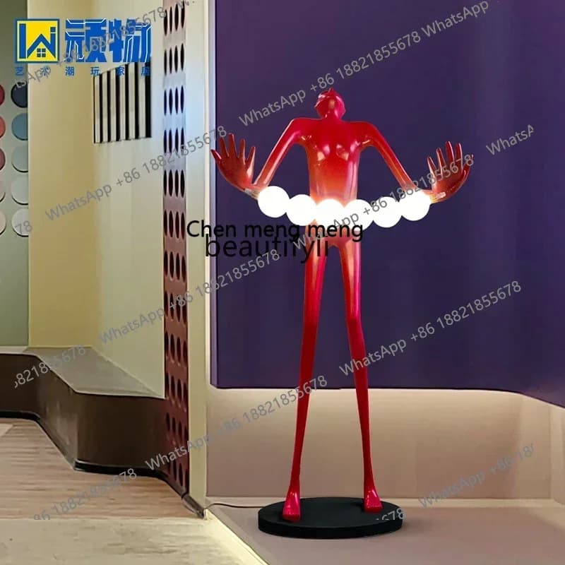 DD  Nordic humanoid art sculpture floor-to-ceiling hugging home exhibition hall window floor-to-ceiling ornament