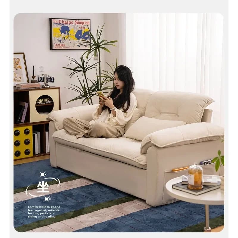 Cream wind sofa bed, integrated dual-purpose small apartment living room 2026 new double folding sofa