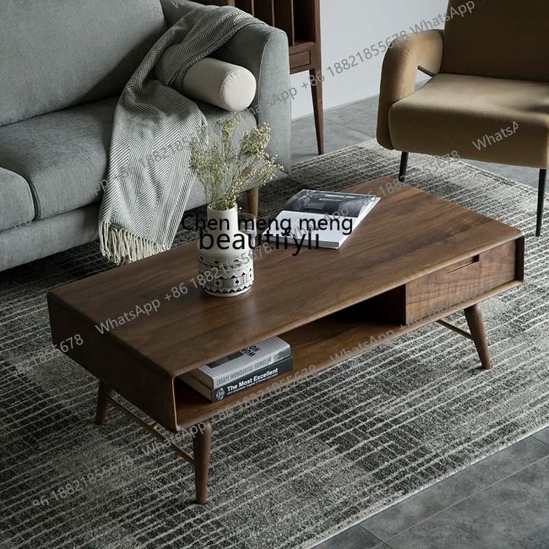 CC182Nordic pure solid wood light luxury coffee table simple modern small apartment rectangular coffee table R