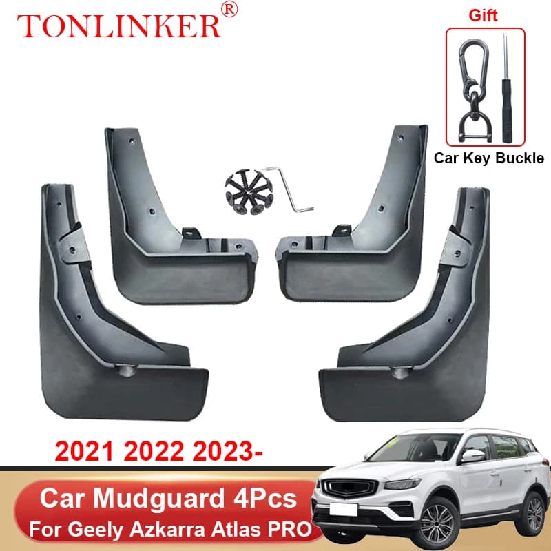 TONLINKER Mudguard For Geely Azkarra Atlas PRO Boyue 2021 2022 2023- Mud Flaps Mudguards Splash Guards Fender Mudflaps Accesorie