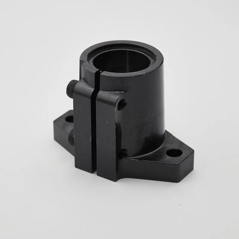 SHFTL Extended Steel Black Nickel Plated Guide Shaft Support Optical Shaft Fixed Opening Flange Type