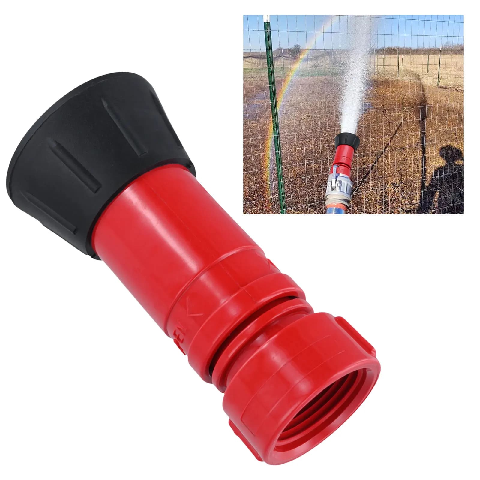 1Pcs Fire Hose Nozzle 1-1/2 Inch Heavy Duty Nozzle High Pressure Pump Sprinkler Garden Hose Spray Nozzle Lawn Watering Sprinkler