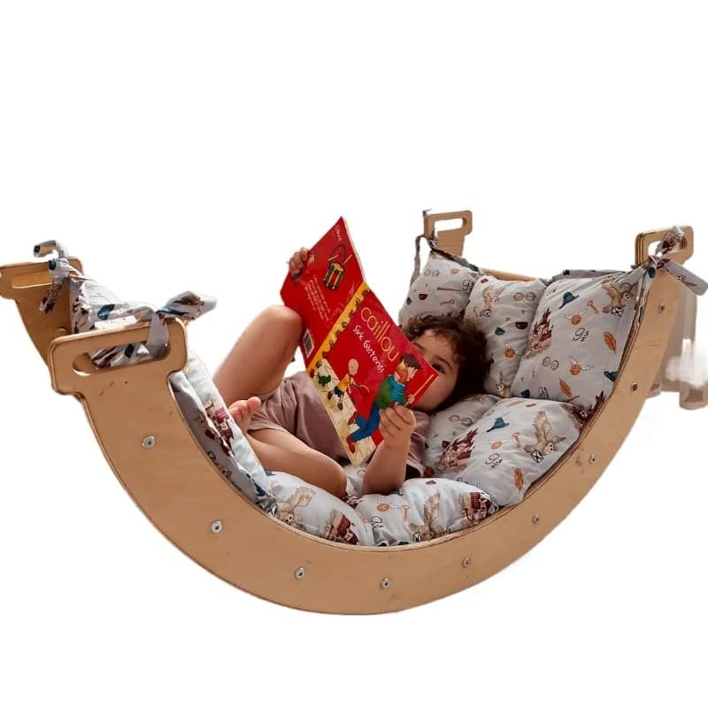 Children's room decoration set Wooden climbing ramp and rocker Baby climber Bedroom Dining room Living room
