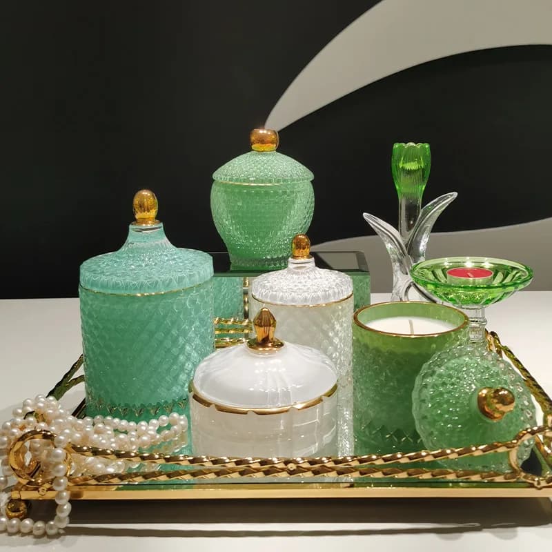 Zml minimalist glass crafts jewelry candy box ornament storage jar