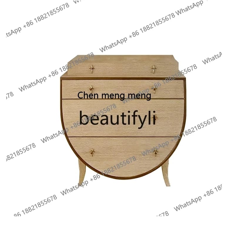 Log porch cabinet light luxury semi-round American partition cabinet locker solid wood simple decorative cabinetH