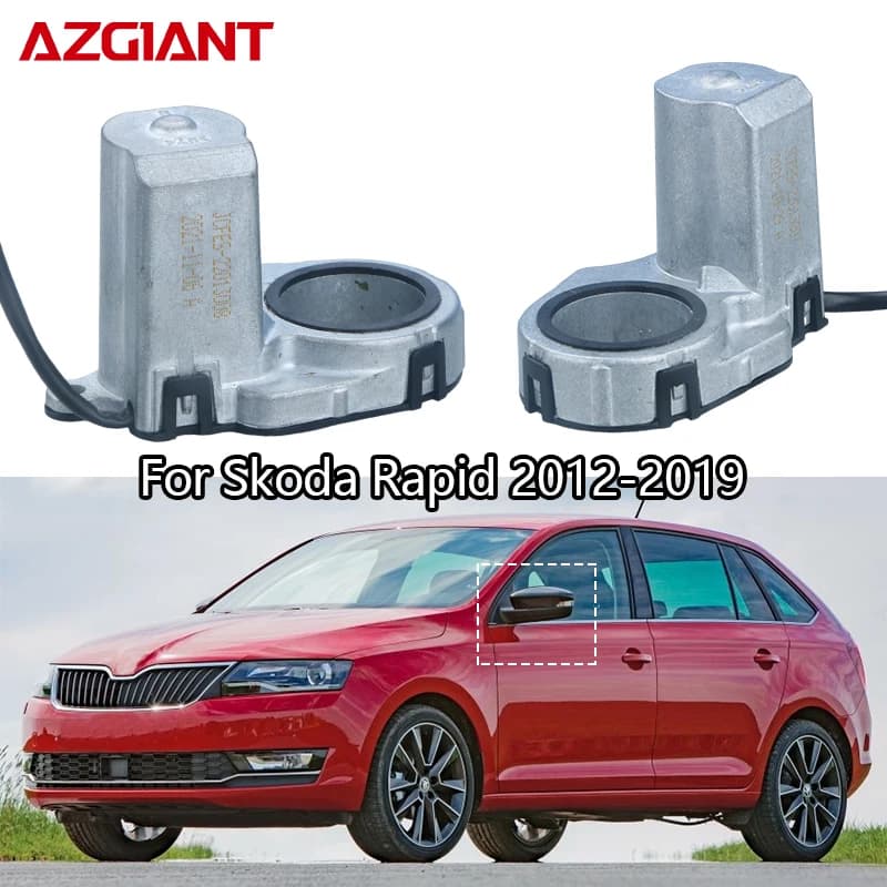 AZGIANT Left Right Rearview Side Mirrors Motor Actuator Folding Compatible with 2012-2019 Skoda Rapid Electric Repair Kit Auto
