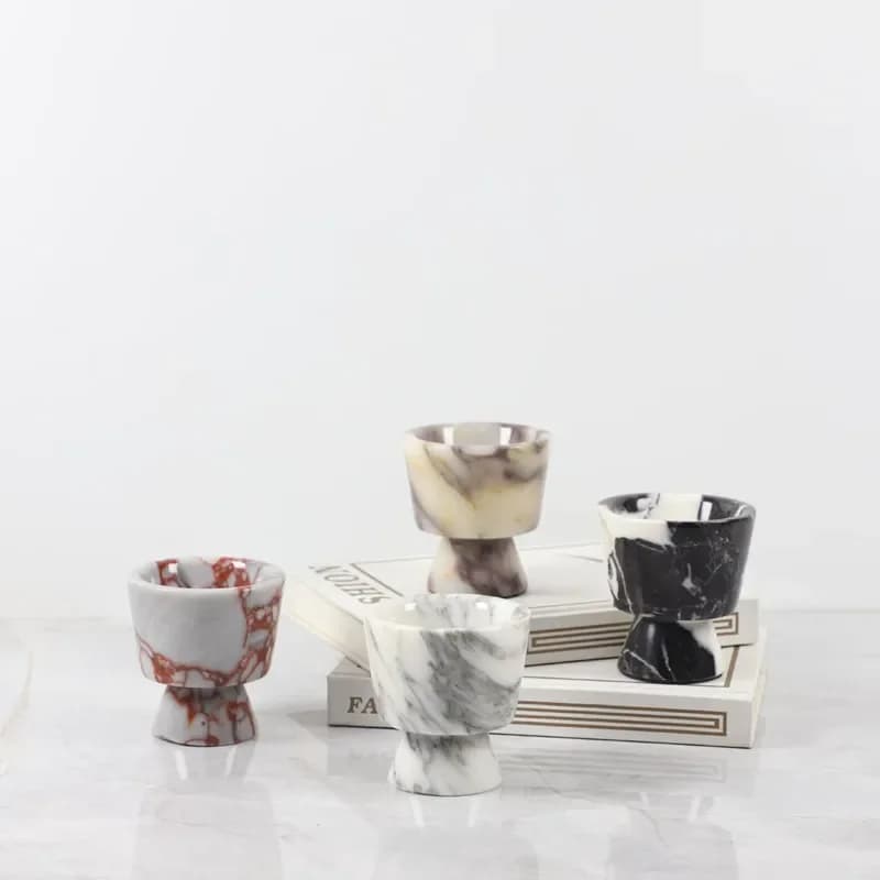 Natural Marble Support Frame, Candle Holder, Bathroom Aromatherapy Cup, Aromatherapy Burner, Indoor and Living Room Decoration