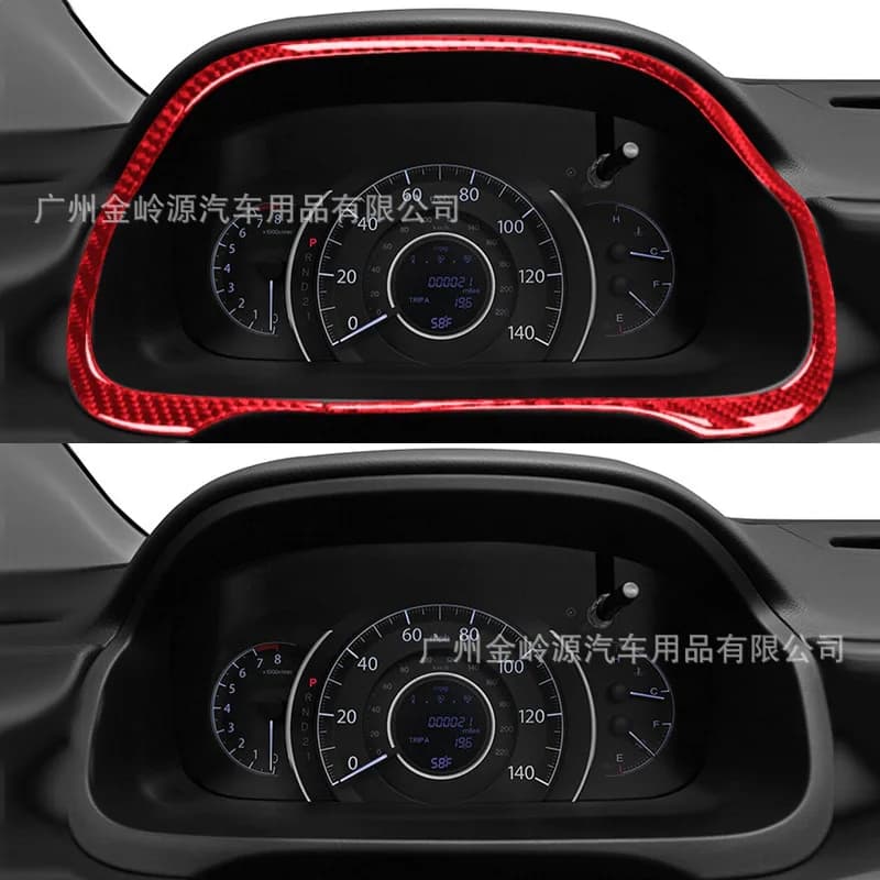 Suitable for 12-16 Honda CRV car interior modification carbon fiber speedometer decorative stickers