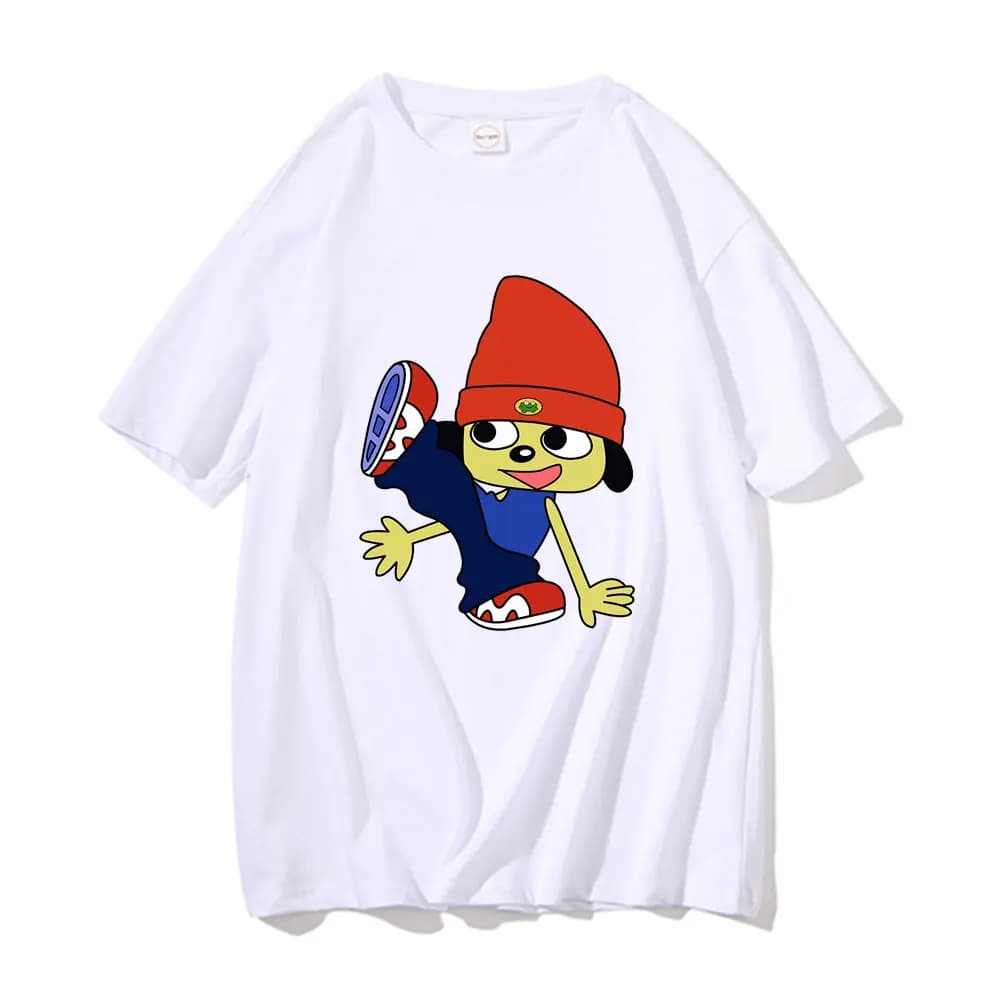 Parappa The Rapper Tshirt Men Women Black Fashion Hip Hop Oversized Tee Short Sleeve Man Cotton T-shirt Funny Unisex T Shirts
