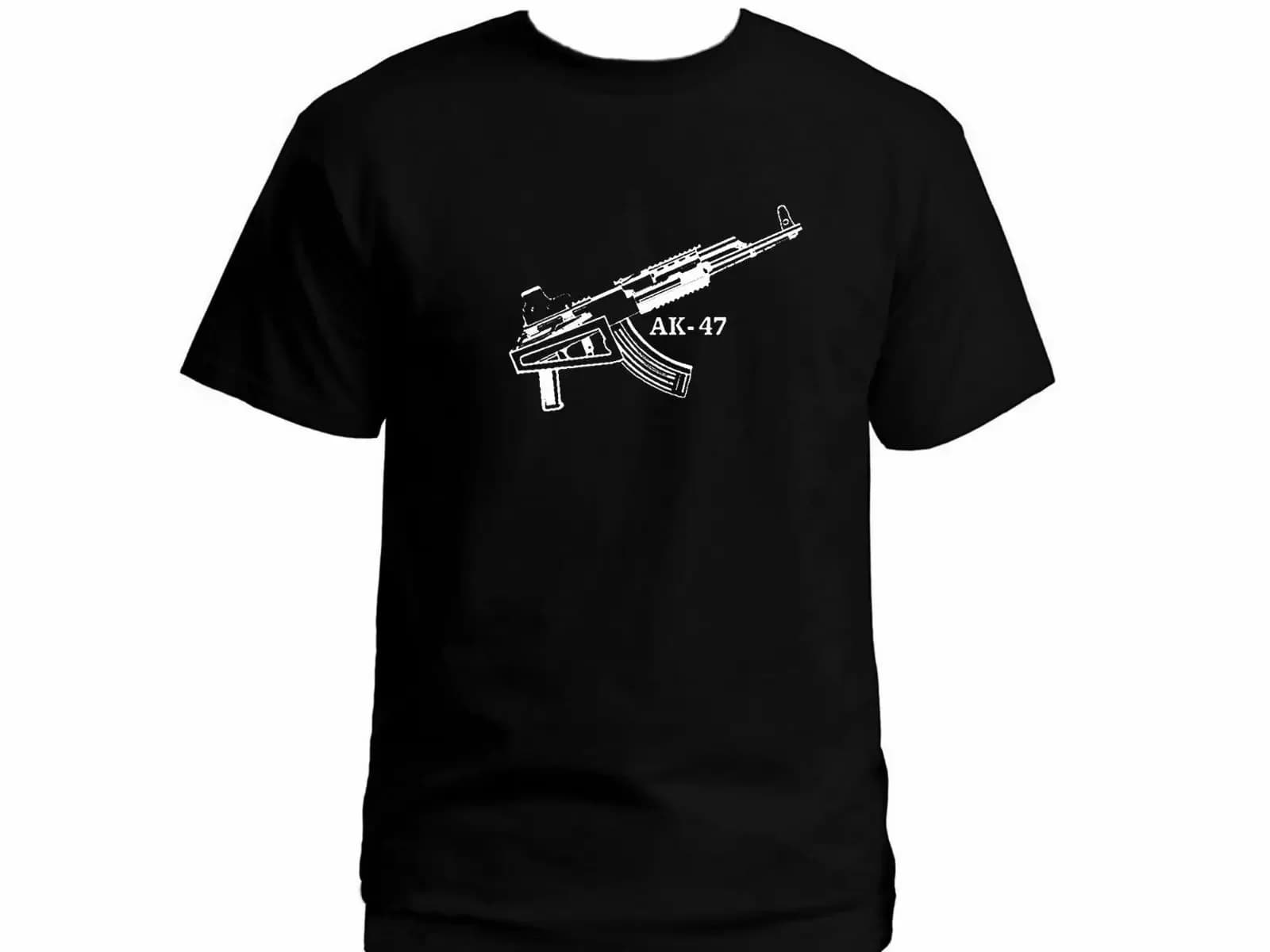 Russian Soviet Kalashnikov AK-47 Assault Rifle T-Shirt 100% Cotton O-Neck Summer Short Sleeve Casual Mens T-shirt Size S-3XL