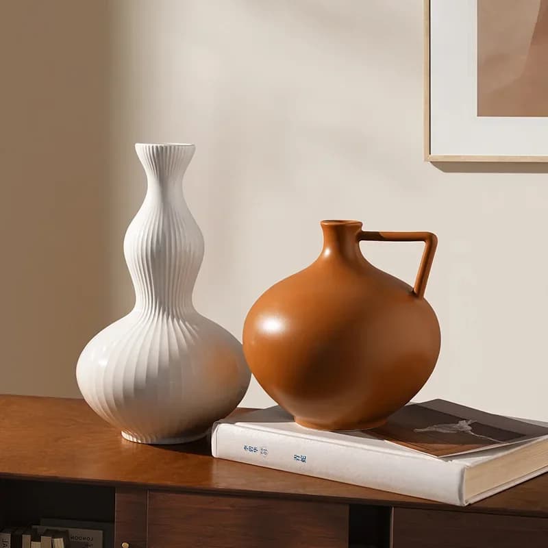 Nordic Wabi Sabi style ceramic vase decoration living room bedroom office desktop flower arrangement art vase home decoration