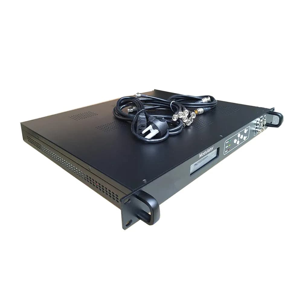 32-Channel QAM Modulator IPASI DVB-C Professional for Cable TV Broadcast TS Re-multiplexing UDP RTP Web NMS Metal Construction