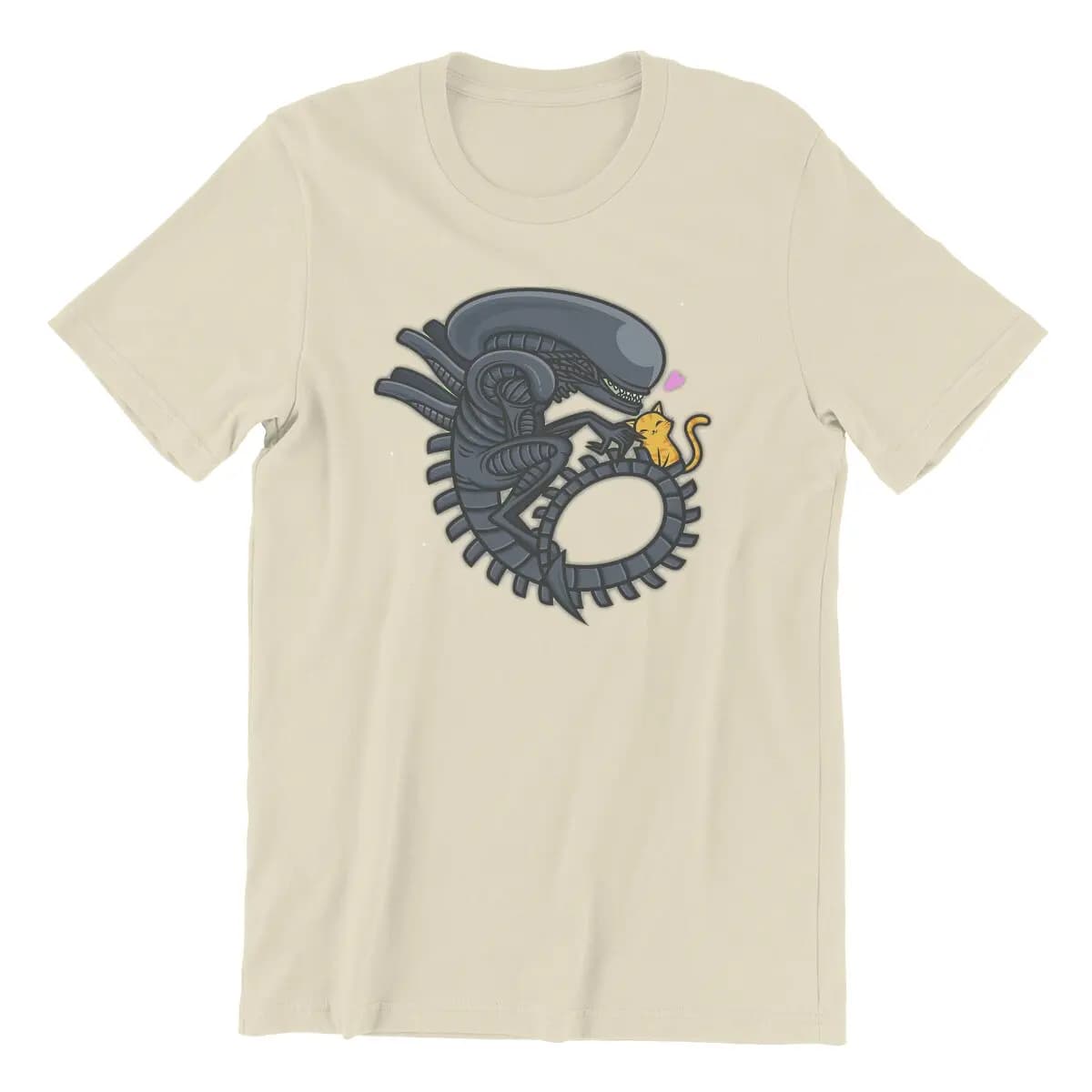 Alien Xenomorph Weyland-Yutani Corporation Printed T-Shirt for Men Vintage Horror Movie Plus Size Pure Cotton Graphic Shirts