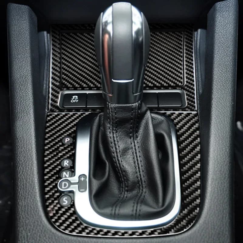 Car Gear Shift Sticker Cigarette Lighter Cover Carbon Fiber Ashtray Panel Sticker For Vw Golf 6 R Mk6 Scirocco 2009-2016
