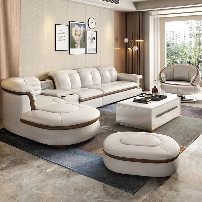 Modern Minimalist Sofas Multifunction Genuine Leather Apartment Single Sofas Design Living Room Woonkamer Banken Furnitures