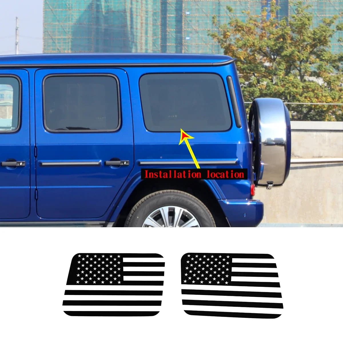 For Mercedes Benz G Class W463 2019-22 Car Back Side Window Glass Car Rear Side Window Pull Flower Film Stickers Car Accessories