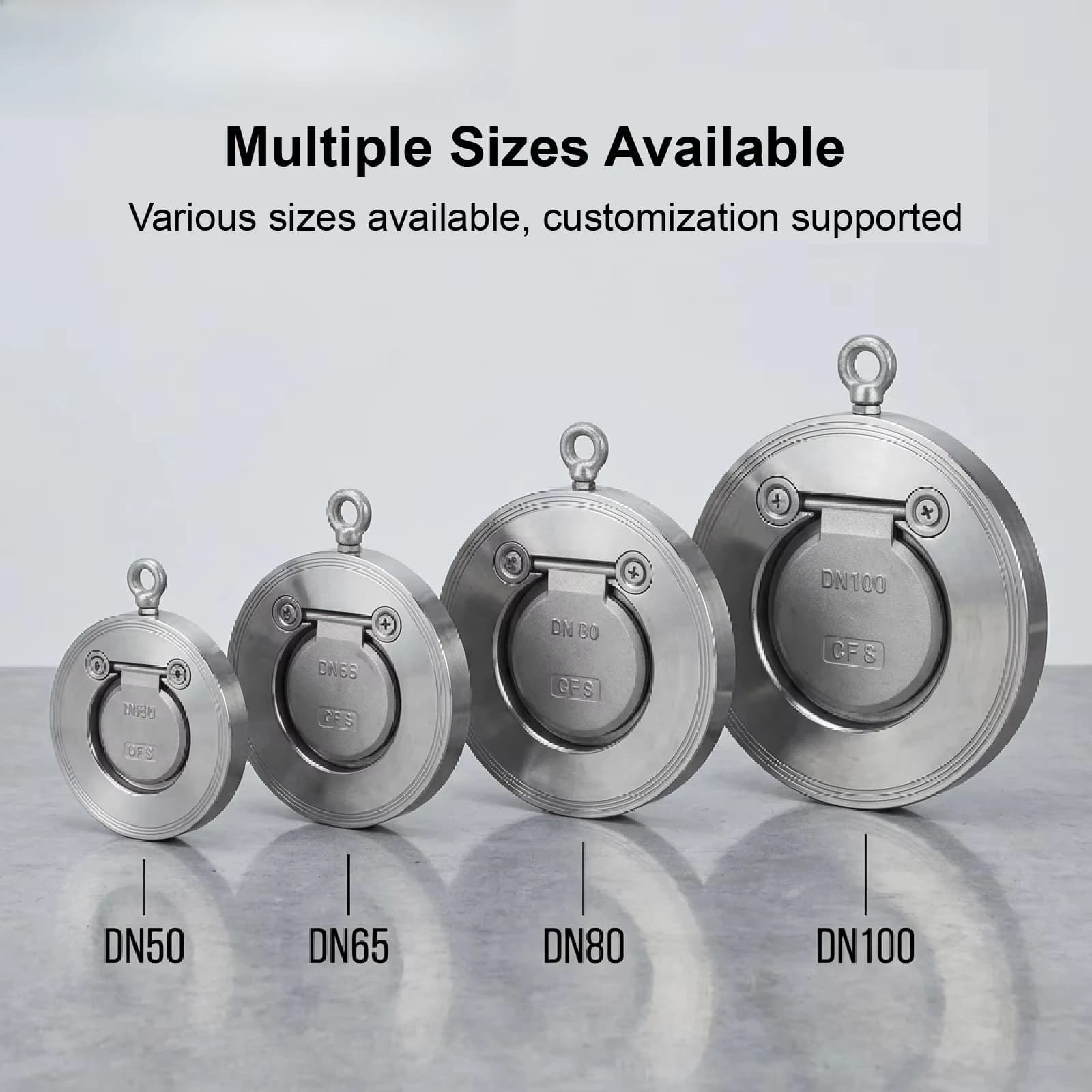 H74W SS304 Wafer Check Valve Slim Type One Way Valve DN25 PN16 Single Disc Non Return Industrial Valve