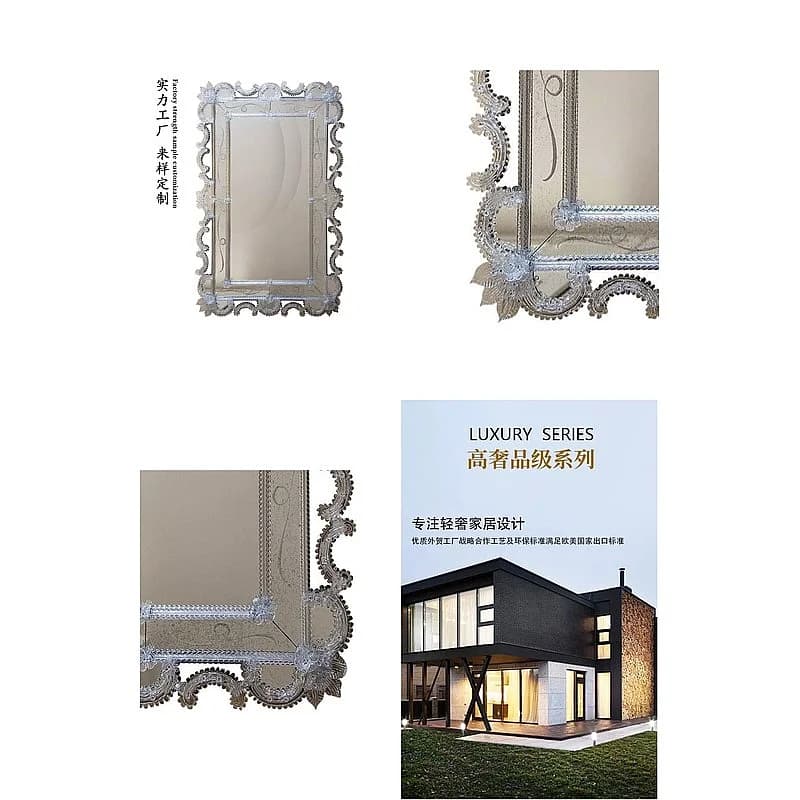 Large Wall Mounted Makeup Mirror with Candle Holder, Wedding Decoration for Home, Leather Frame Vanity Mirror